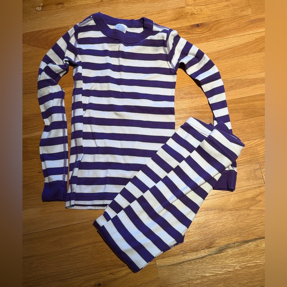 Striped Purple and White Kids Pajamas